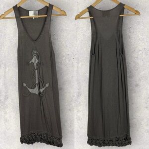 3.1 Phillip Lim Wool Dress Grey Size Small Braided Hem Midi Anchor Embroidery‎ S